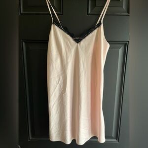 Secret Treasures Blush Pink Slip with Black Lace Trim